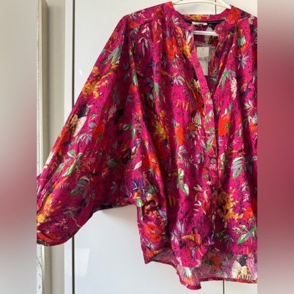 NWT Size XL (P2P 33")  - Anthropologie 100% Cotton Sidney Batwing Blouse - Picture 10 of 16